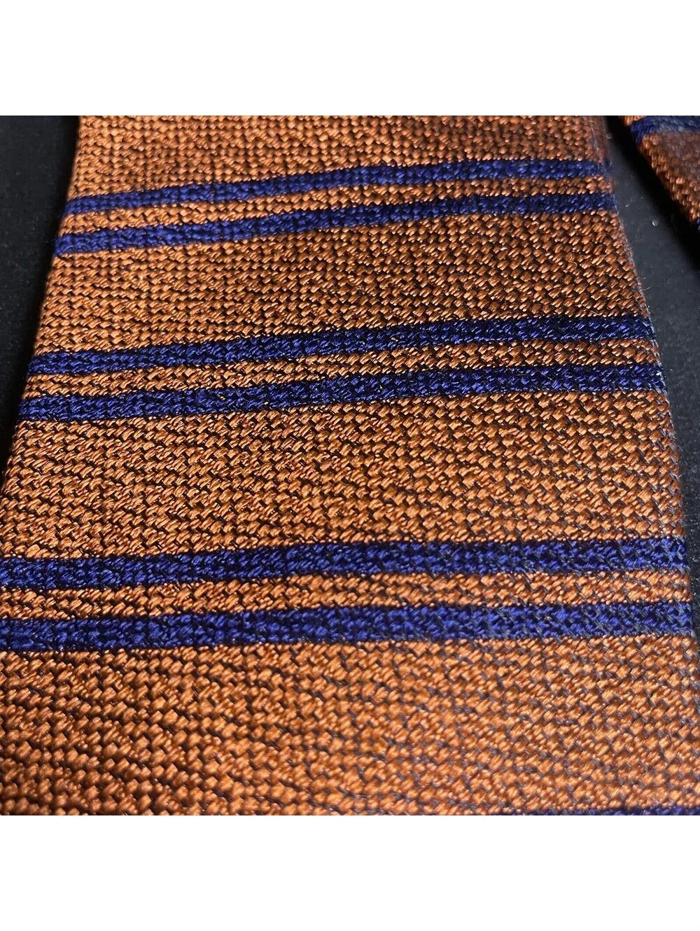2 Vintage Men’s Neck Ties Orange & Tan 2pc Brooks Brothers 1990s Necktie